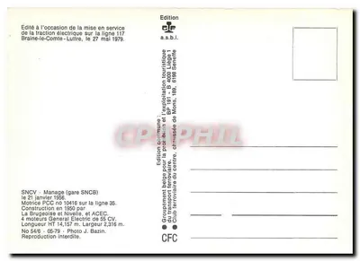 Tramway elétrico — linha 35 Braine-le-Comte — SNCV — Verso