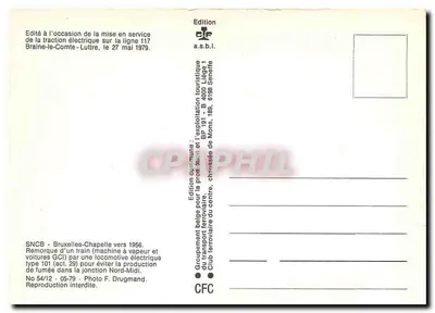 Elektryczny pociąg na linii 117 Braine-le-Comte - Liège — wydanie Klubu as.b.l. n°54/12 — Rewers