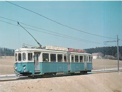 Tramwaj w Lausannie — Tramwaj BFe 4/4 191 na linii Jorat, 1962 — Prellbock Druck & Verlag, nr 1020