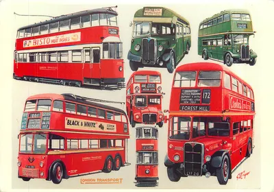 Transporte londrino dos anos 50 — Mayfair Cards of London, série JB 2