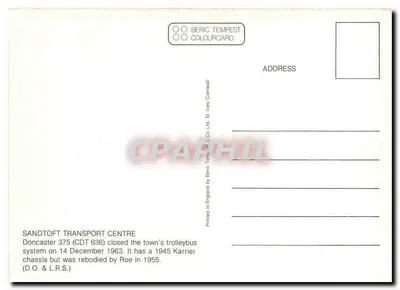 Ônibus de dois andares — Balby — editor Beric Tempest & Co. Ltd. n° 375 — Verso