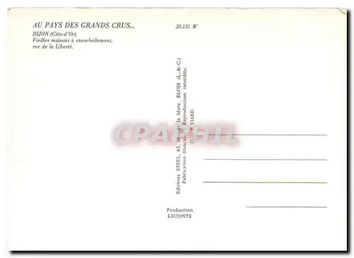 Dijon (Côte-d'Or) — stare domy z wydłużeniem, ulica Liberté — Wydawnictwo Estel — Rewers