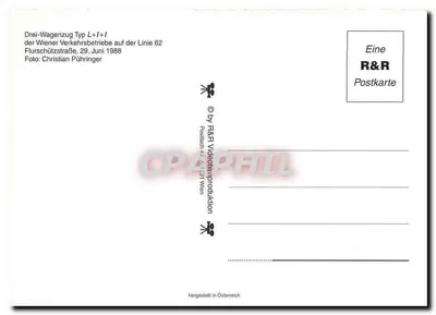 Tramwaj L+I+I — linia 62 — R&R Postkarte — Rewers