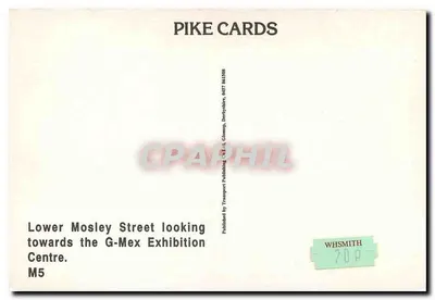 Lower Mosley Street — em direção ao G-Mex Exhibition Centre — Pike Cards, M5 — Verso