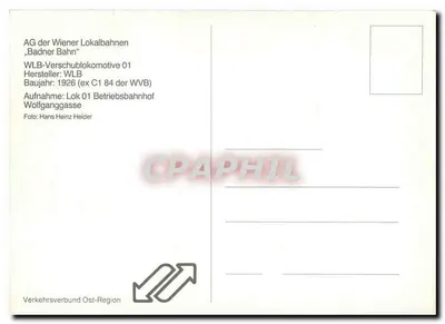 Tramwaj w Wiedniu — lokomotywa napędzana elektrycznie — AG der Wiener Lokalbahnen, n°01 — Rewers