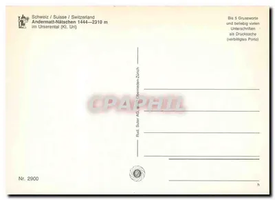 Andermatt-Nätschen — widok panoramiczny stacji narciarskich i pociągu — Rudolf Suter AG, N° 2900 — Rewers