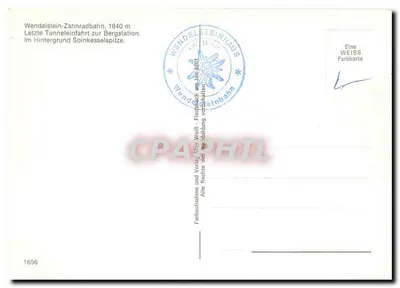 Wendelstein — Última descida do túnel para a estação de montanha — Wendelsteinhaus — Verso