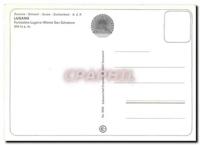 Lugano — widok na funikular Lugano-Monte San Salvatore — wydawnictwo Karl Englebret — nr 9635 — Rewers