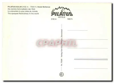 Pilatus-Kulm — 2132 m — Pilatus Hotels — Verso
