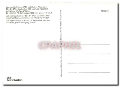 Appenzeller Bahnen — elektryczny lokomotywka BDe 4/4 47 — der bahnladen — Rewers