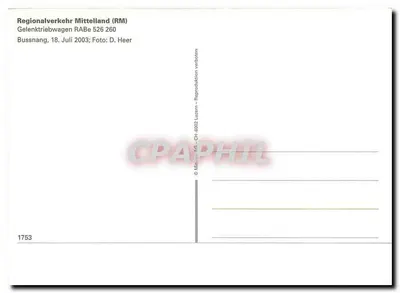 Vagone articolato RABe 526 260 — Bussnang, 18 luglio 2003 — Mitre AG — Verso