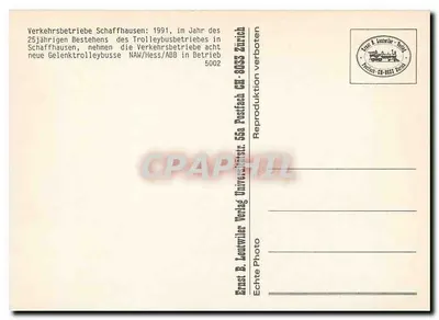 Bus Schäfflir — Dworzec SH — Verkehrs betriebe Schaffhausen — Rewers