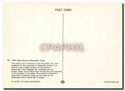 Pociąg do Heathrow — 1973 Tube Stock (Linia Piccadilly) — London Transport — Rewers