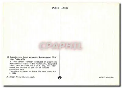 Czerwona double décapotable — Routemaster FRM1 w Potters Bar — London Transport — Rewers