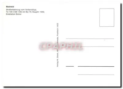 Bielefeld — Tramwaj linii 2 do Sieker — Verlag W. Stock, 48-12 Straßkweide, Postfach 1422 — Rewers