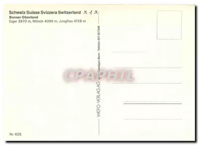 Berner Oberland — zasneżone góry i czerwony pociąg — WEFO-Verlag AG, nr 625 — Rewers