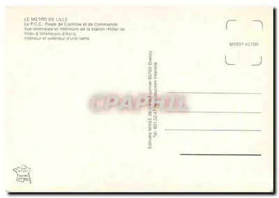 O metrô de Lille — Posto de controle, estação Hôtel de Ville, composição P13 — Éditions MAGE — Verso