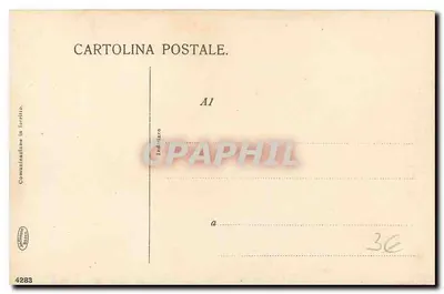 Isola di Garda — widok jeziora z łodzią i zasnieżonymi górami — wydanie M 5207, 1906 — Rewers