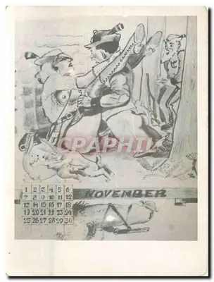 Calendario di novembre — caricatura satirica — editore sconosciuto
