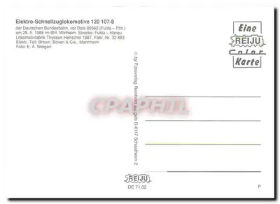 Trem na estação de Wirtheim — Editor REIJU, n° D-6117 — Verso