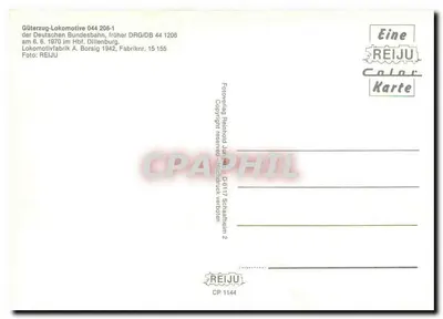 Lokomotiva 044 206-1 — Deutsche Bundesbahn, Hbf. Dillenburg — REIJu — Verso