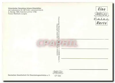 Historyczny parowóz — Achern-Ottenhöfen — REIJU Color Karte CP 1025 — Rewers