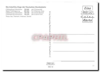 InterCity-Züge der DB — Die InterCity-Züge der DB — REIJU Color Karte — Verso