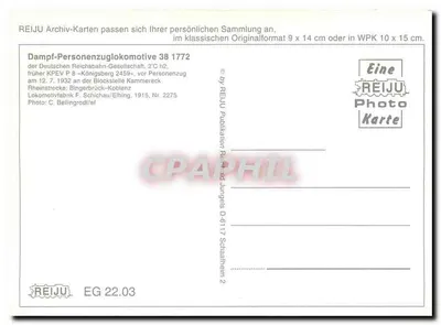 Blokstelle Kammereck — linia renana — REIJU Archiv-Karte n° 38 1772 — Rewers