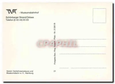 Estação do Museu - Schönberger Strand/Ostsee — editor Verein Verkehrsamateure und Museumsbahn e.V., Hamburg, n° 21 — Verso