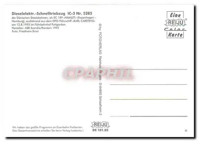Pociąg IC-3 Nr 5285 — Dziksze Państwowe Koleje — DFO-Ferytka Karl Carstens — Puttgarden — Rewers
