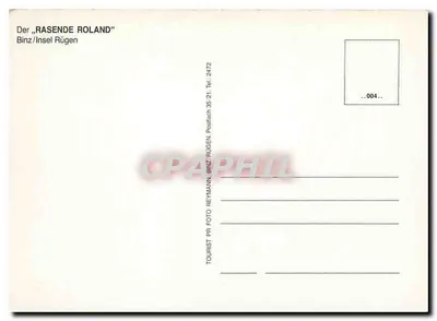 Trem a vapor 99 1784-0 — estação de Binz, ilha Rügen — editor Der „RASENDE ROLAND“ — Verso