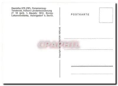 Locomotiva 078 062-7 — Baureihe 078 (78°), Locomotiva de passageiros com tender — Het Actor Verlag — Verso