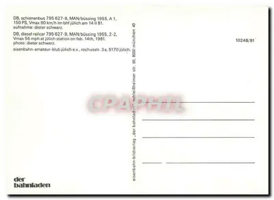 DB Schienenbus 795 627-9 — MAN, Büssing 1955 — der Bahnhofladen — पीछे