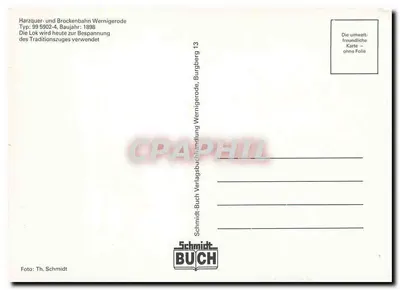 Lokomotywa 99 5902-4 — Harzquer- und Brockenbahn Wernigerode — Schmidt-Buch — Rewers