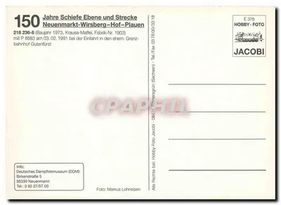 Lokomotywa 218 236-8 — Deutsche Bundesbahn — JACOBI — Rewers