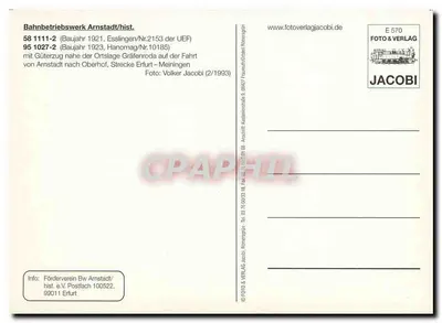 Stoomtrein — Arnstadt — JACOBI E 570 — Achterkant