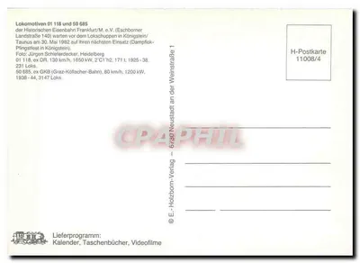 Lokomotivas 01 118 e 50 685 — der Historischen Eisenbahn Frankfurt/M. e.V. — E.-Holzborn-Verlag 11008/4 — Verso