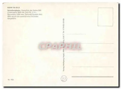 Schafbergbahn — Locomotiva a vapor da série 999 — Verlag Wolfgang Vogel, Erling — Verso