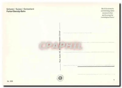 Pociąg i rowerzyści na przełęczy Furka — Furka-Oberalp-Bahn — Rud. Suter AG, Bienne-Zurich, nr 225 — Rewers