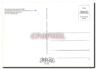 Parowóz 03 1045 — Deutsche Bundesbahn po modernizacji — REIJU, CP 1003 — Rewers