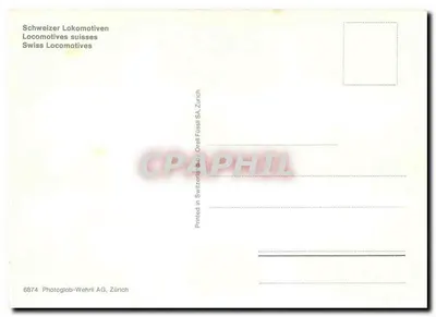 Lokomotywy Szwajcarii — 6874 — Photoglob-Wehrli AG, Zurych — Rewers