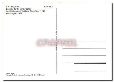 Tramway B2 1242 — BVB, ex St. Gallen — Tramli-Impress, Basel — Verso