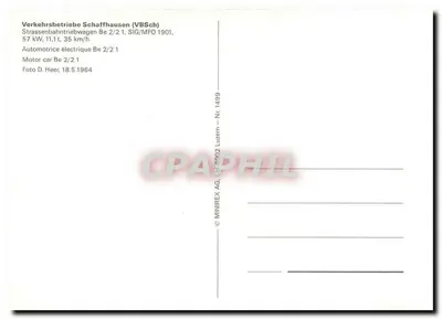 Tramwaj w Schaffhouse — Automotrice Be 2/2 1 — Verkehrs betriebe Schaffhausen (VBSch) — Rewers