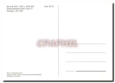 Tramway BRT-Linie 17 — Rodersdorf — Tramli-Press, CH-4012 Basel — Verso