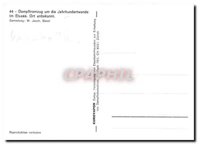 Parowóz paryski na końcu XIX wieku — Alzacja — Wydawnictwo W. Jauch, Bazyleja — Rewers
