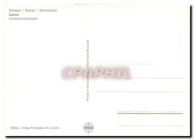 Tramwaj świąteczny w Zurych — Züri-Märli — Verlag Photoglob AG Zurych — Rewers