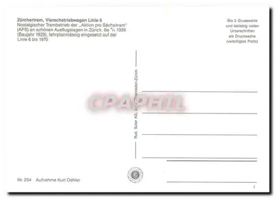 Tramwaj w Zurych — Linia 6 — Rud. Suter AG, Zurych — Rewers