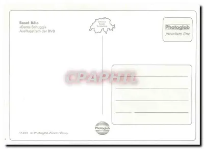 Tramway de Basileia — linha Dante Schuggi — Photoglob Zurich/Vevey n°15761 — Verso