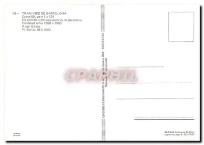 Tramwaj z Barcelony — Cotxe 58, seria 1 do 124 — Éditions Ferroviaires, S.A. — Rewers
