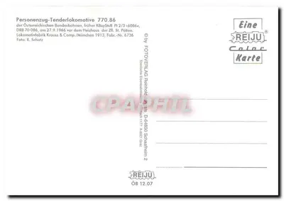 Osobowy pociąg-Tenderlokomotywa 770.86 — DRB 70 086 — wydawca REIJU, nr 2 — Rewers